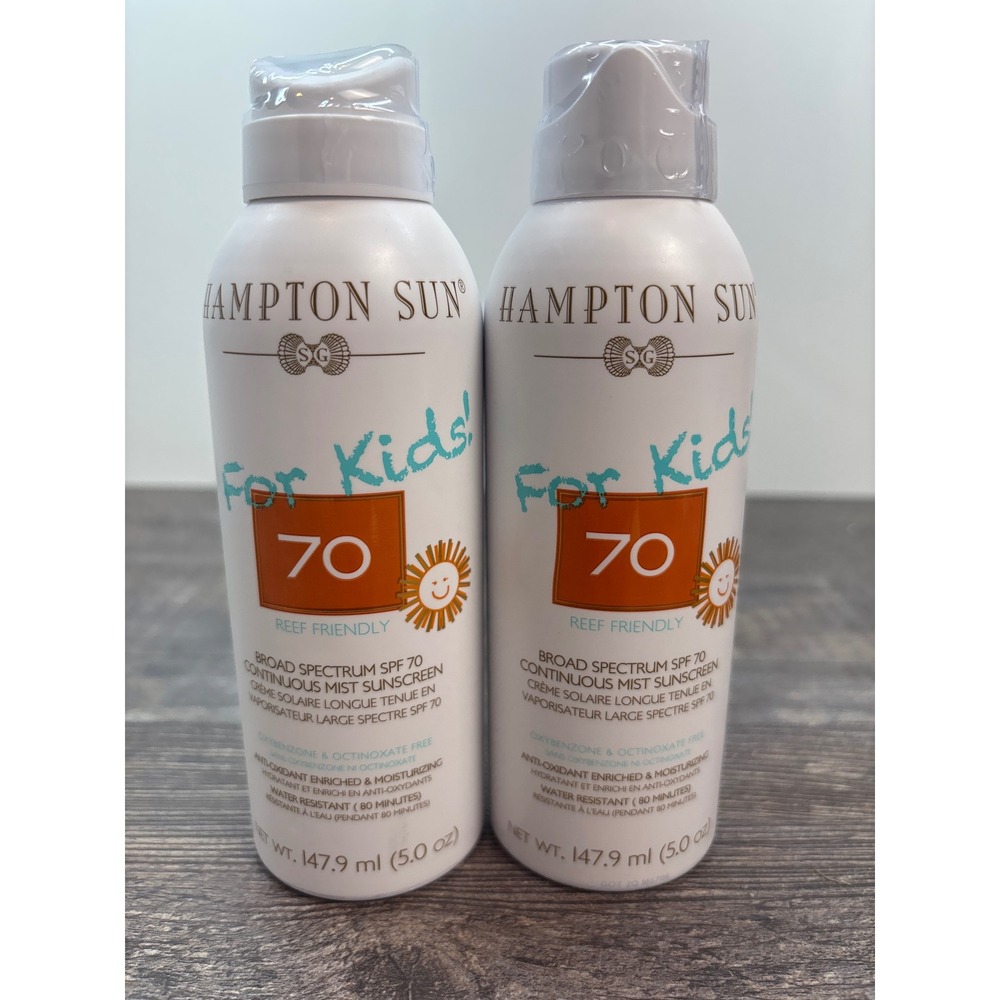 Hampton Sun 2 Pack For Kids SPF 70 Continuous Mist Sunscreen Reef Friendly 5oz